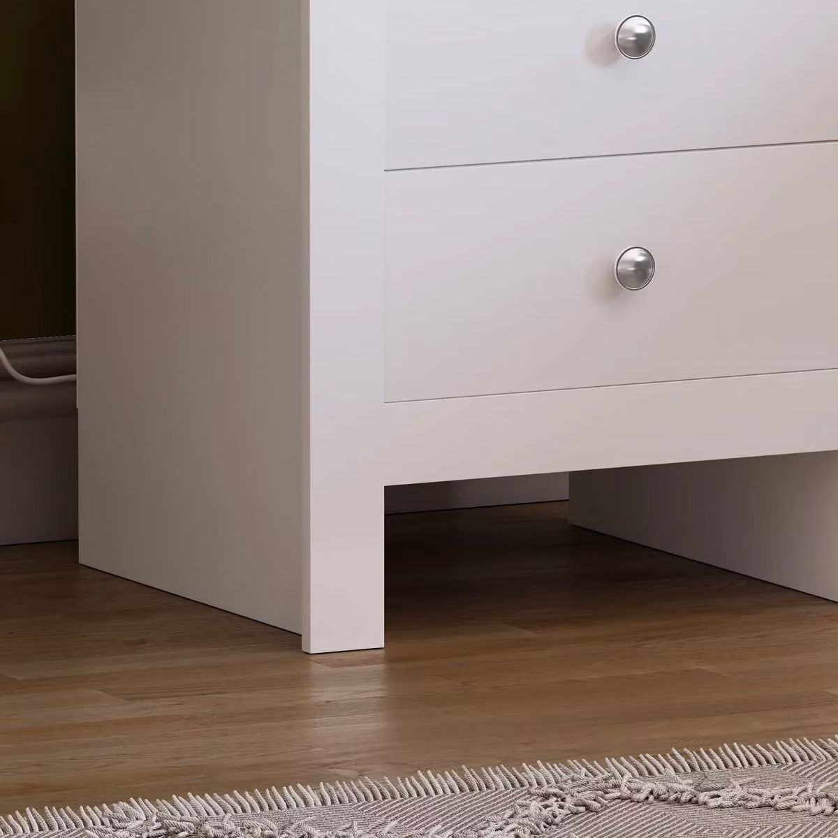 Vida Designs Arlington 2 Drawer Bedside Chest of Drawers in White – 5