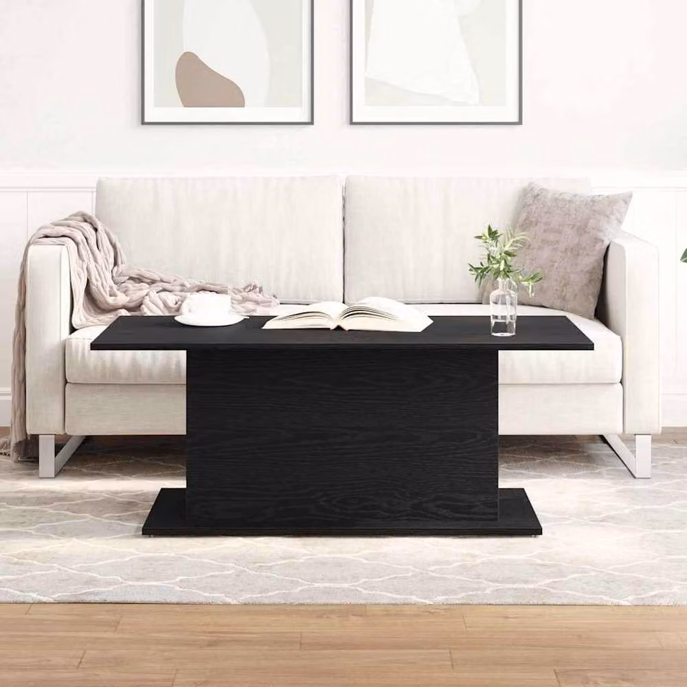 Berkfield Home Modern Black Oak Coffee Table, W/D/H: 102 x 55.5 x 40 cm – 2