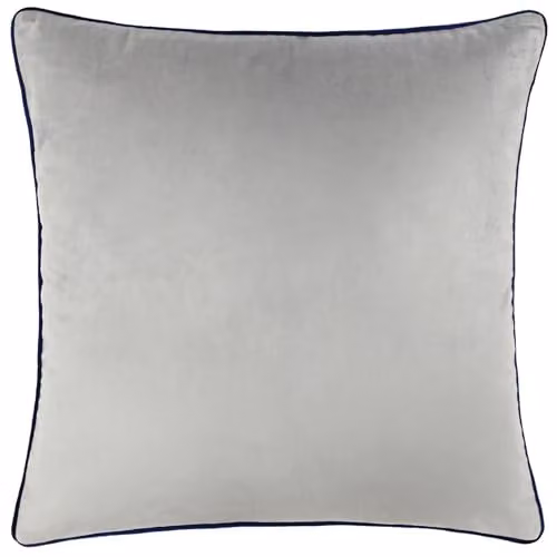 Furn Meridian Velvet Square Cushion in Silver and Blue, W/D/H: 45 x 45 x 45 cm