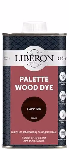 Liberon Palette Water Based Wood Dye in Tudor Oak, 250ml