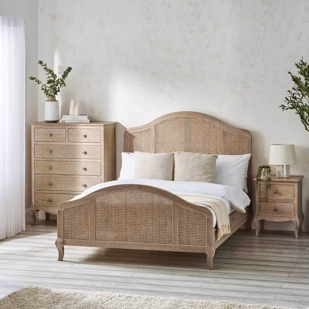 Cheshire Mulberry Rattan Bed in Brown Light Oak, Double (135 cm) – 2