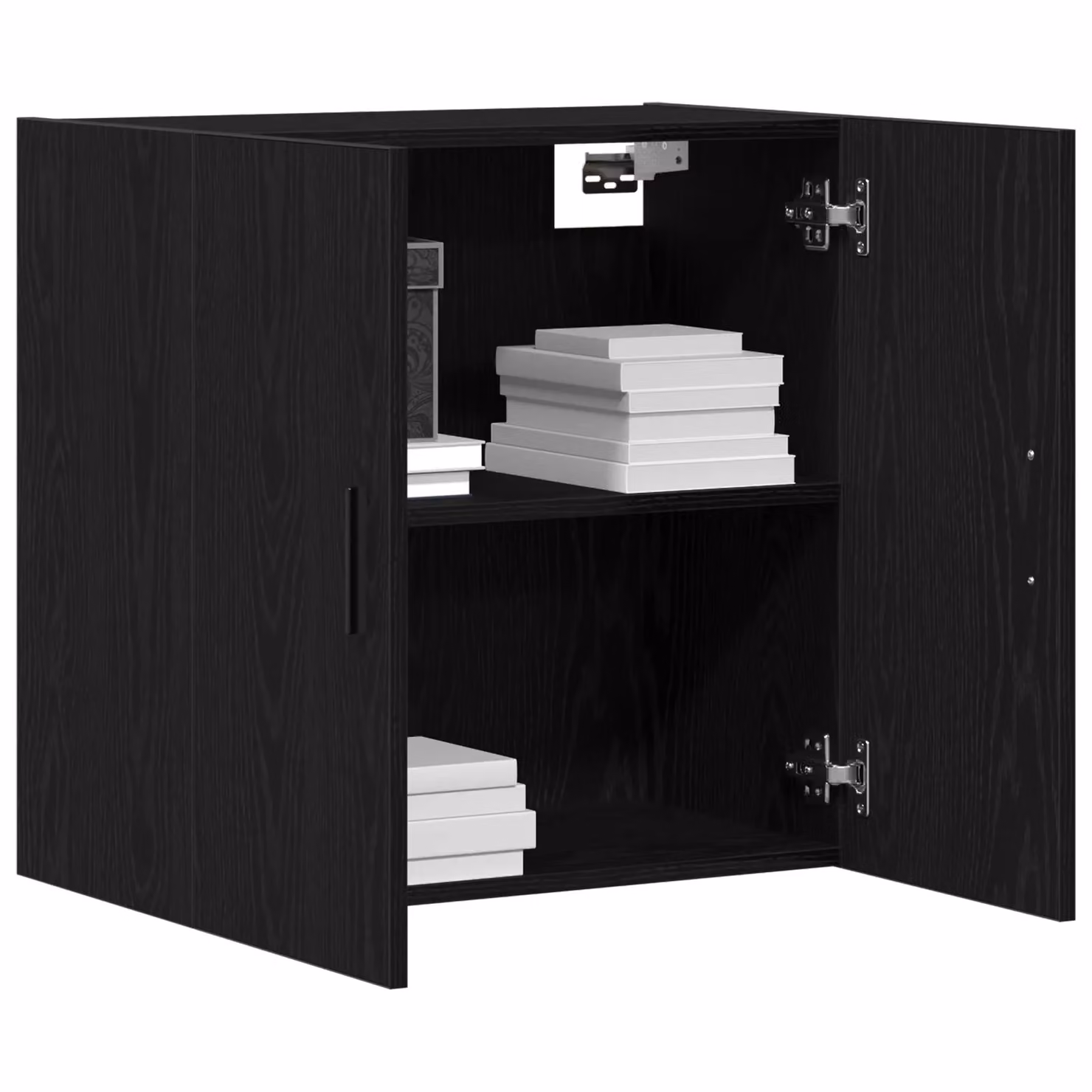 Berkfield Home Black Oak Wall Cabinet with Hinged Doors and Internal Shelves, W/D/H: 60 x 31 x 60 cm – 3