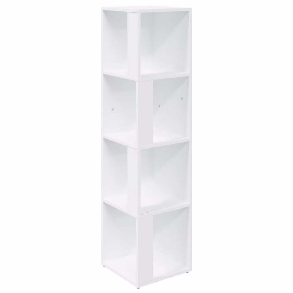 Berkfield Home White Wall Mounted Corner Cabinet with Internal Shelves, W/D/H: 33 x 33 x 132 cm – 2