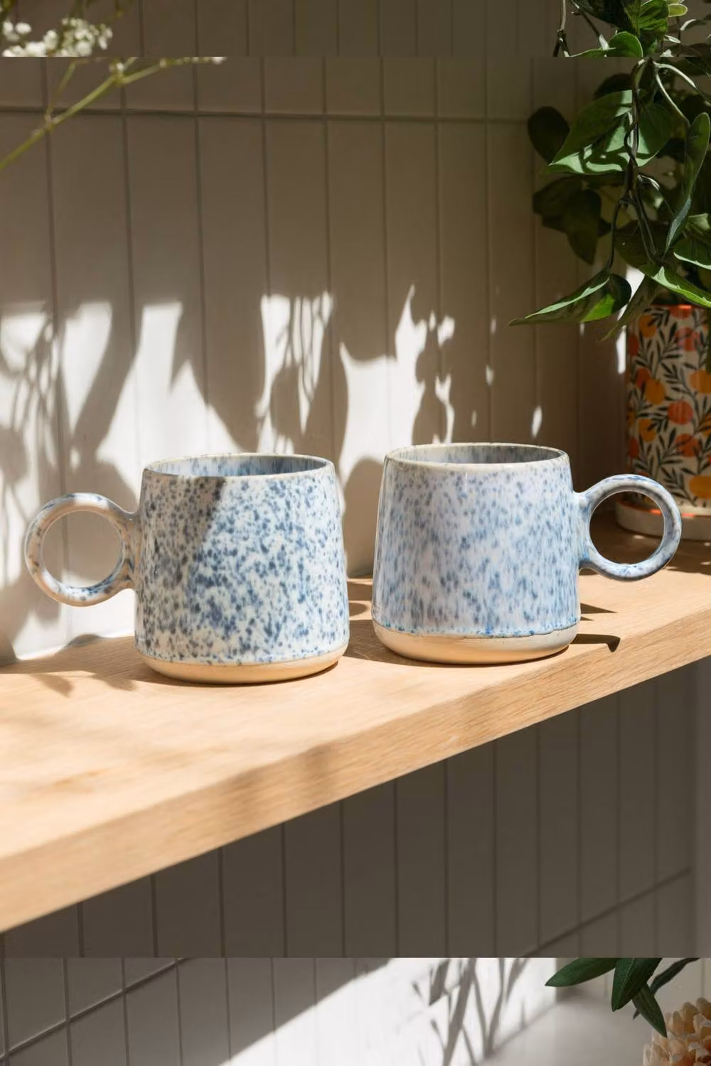 Upper Street Set of 2 Blue Ceramic Mugs, 460ml – 2
