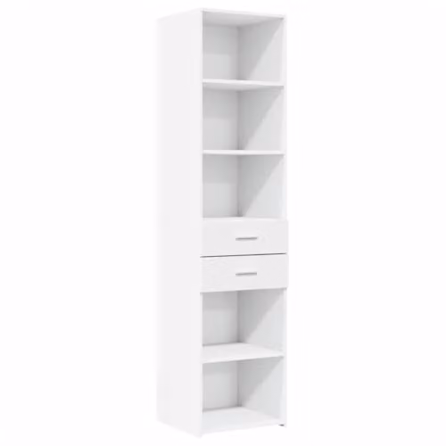 vidaXL Modern White Highboard with Hinged Doors and Internal Shelves, W/D/H: 45 x 42.5 x 185 cm – 1
