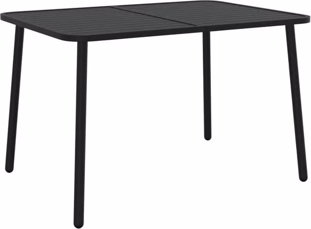 Berkfield Home Anthracite Garden Table in Black Powder Coated Steel, W/D/H: 110 x 80 x 71 cm