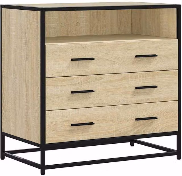 Berkfield Home Sonoma Oak Drawer Cabinet in Natural, W/D/H: 70 x 41 x 70 cm – 1