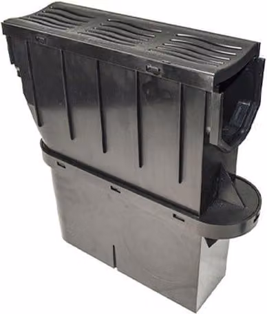FloPlast Sump Trap Unit and Basket with PVC Grating, Black