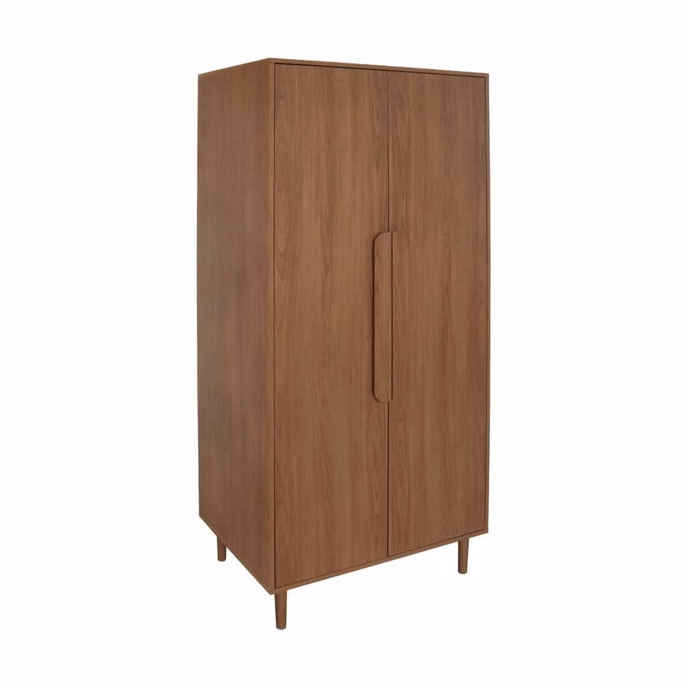 sweeek Wardrobe in Dark Brown with 2 Doors, 1 Hanging Rod and 2 Shelves, H 180 x W 80 x D 55 cm – 2