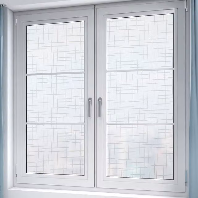 Livingandhome Self Adhesive 3D Privacy Film for Glass Windows, Translucent White Small Star Pattern