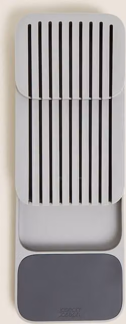 Joseph Joseph Compact In-Drawer Knife Organiser and Cutlery Tray, Grey