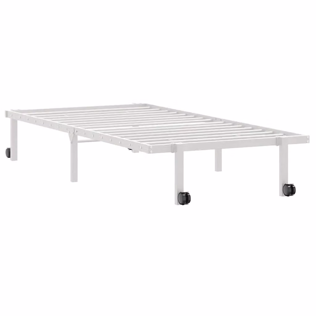 Berkfield Home Foldable Steel Bed Frame in White, W/D/H: 90 x 190 cm – 2