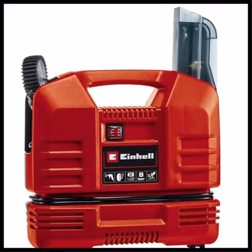 Einhell Portable Oil-Free Air Compressor with Gun, 8 Bar, 116 PSI, Red – 5