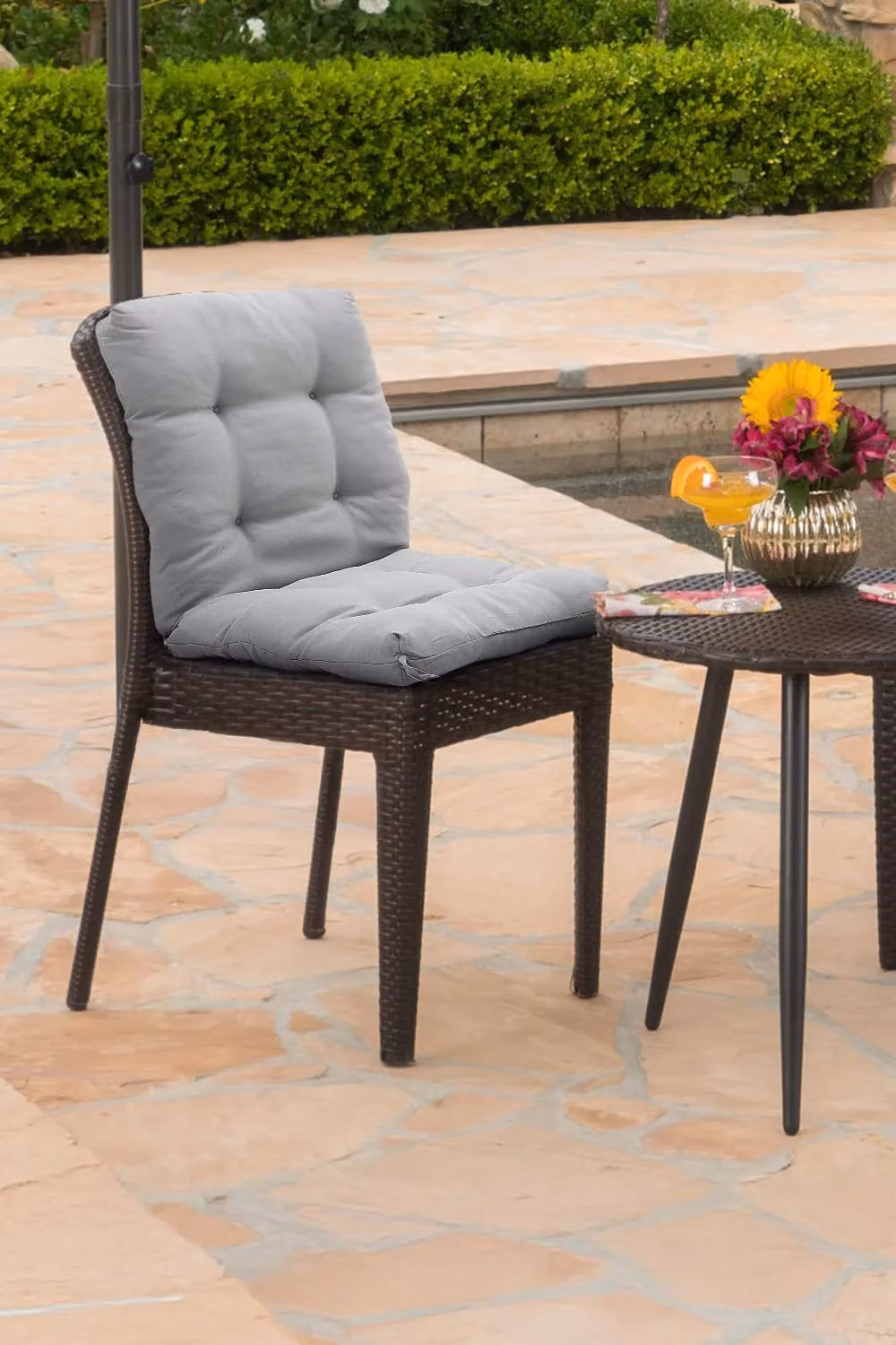 Garden Sanctuary Grey Polyester Rattan Chair Pad, W: 50 cm, H: 110 cm – 4