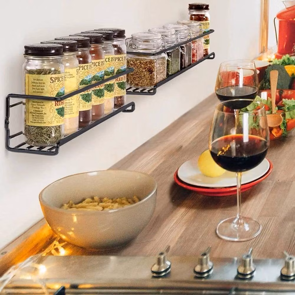 Kelvenix 4 Tier Wall Mounted Metal Spice Rack in Black – 3