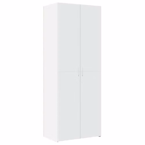 vidaXL Modern White Highboard with Hinged Doors and Internal Shelves, W/D/H: 70 x 42.5 x 185 cm