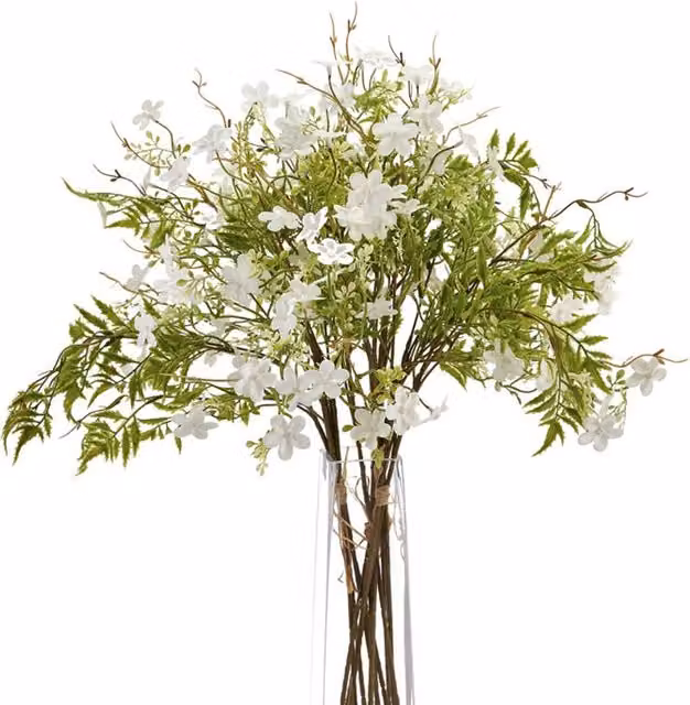 Lemon Pavilion Artificial Italian Bellflower in White and Green, W: 30 cm, D: 30 cm, H: 63 cm – 1