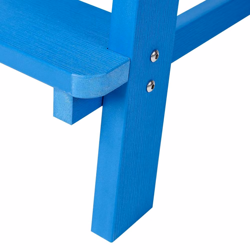 Wyld and Coco Garden Bar Chair in Blue Faux-Wood with Stainless Steel and Plastic Construction – 4