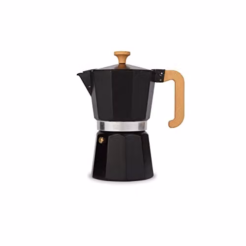 La Cafetiere Venice Aluminium Espresso Maker, Black, 6 Cup
