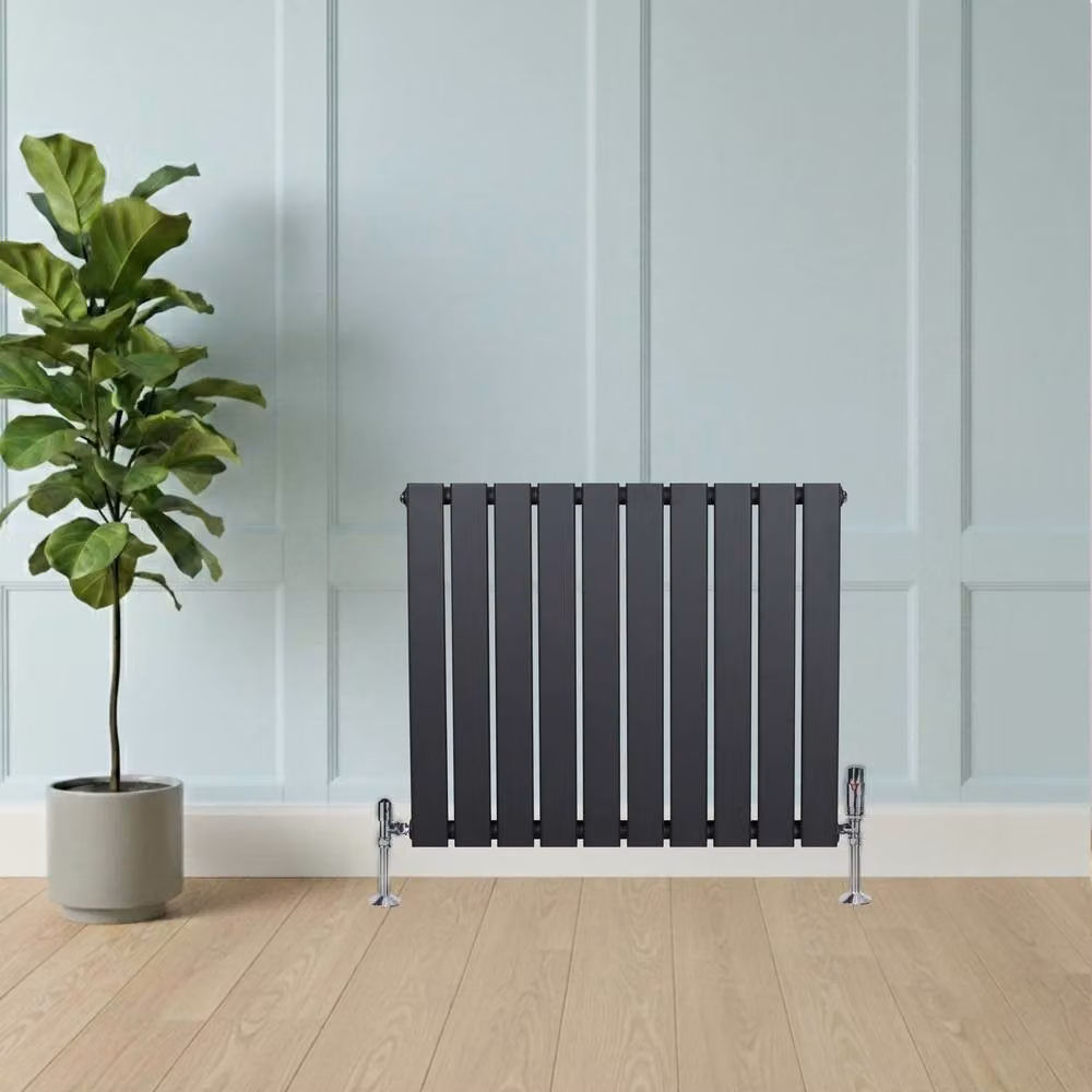Monstershop Flat Single Column Radiator in Anthracite Grey, H: 70.0 cm x W: 60.0 cm x D: 6.35 cm – 4