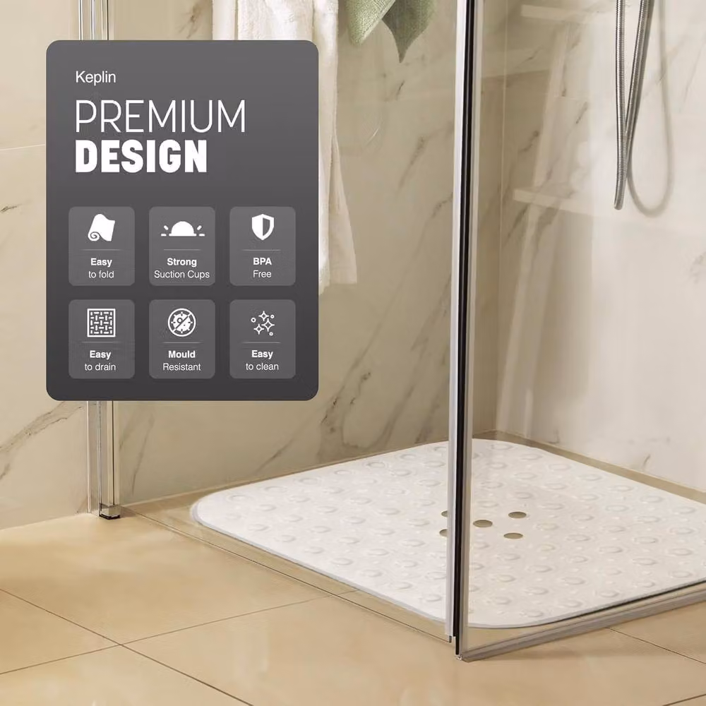 Keplin Non-Slip Shower Mat in White, W/D/H: 54 x 54 x 54 cm – 3