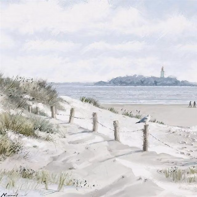 Richard Macneil White Sands II Multicolour Canvas Print on Wood