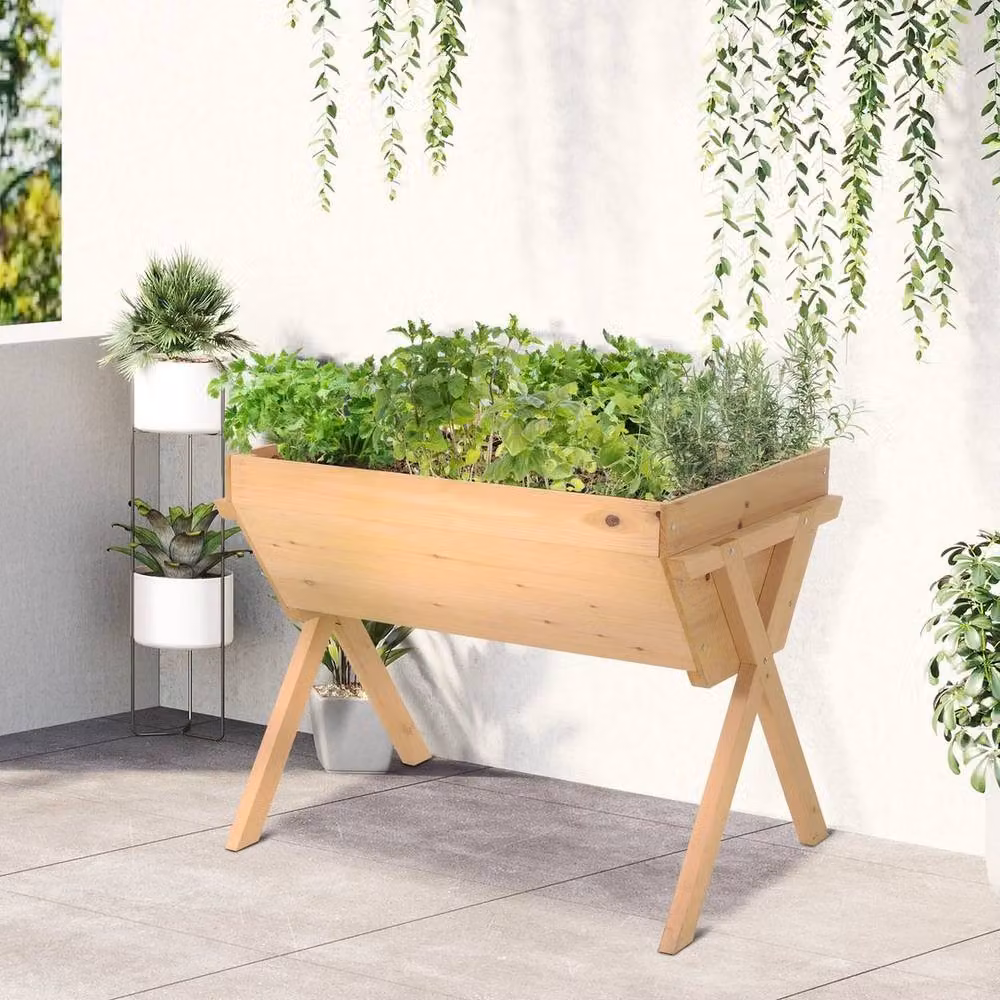 Kelvenix Wooden Raised Bed Planter for Vegetable Gardens in Brown, W/D/H: 178 x 91 x 67.6 cm – 3