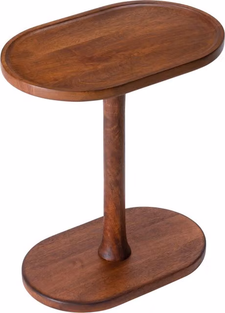 MH London Campbell Oval Side Table in Walnut Wood