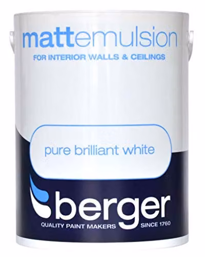 Berger Pure Brilliant White Vinyl Matt Synthetic Resin Paint, 5.0 l
