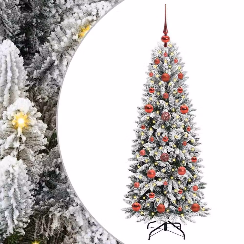 Berkfield Home Artificial Green Christmas Tree with 150 White LEDs, H 120 x W 53 x D 53 cm – 2