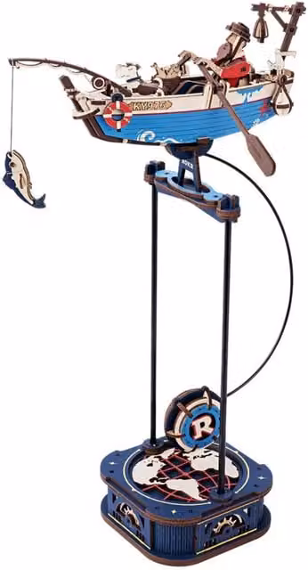 Syntego Ocean Fisher 3D Puzzle Building Block Kit in Blue and White