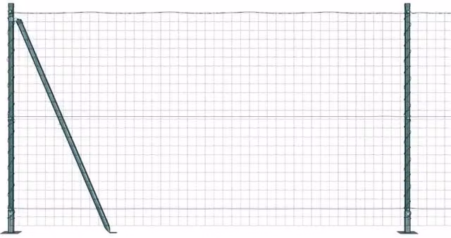Berkfield Home Euro Fence with 7 Flanged Posts, Galvanised Steel, Green, W: 10 m, H: 1.2 m
