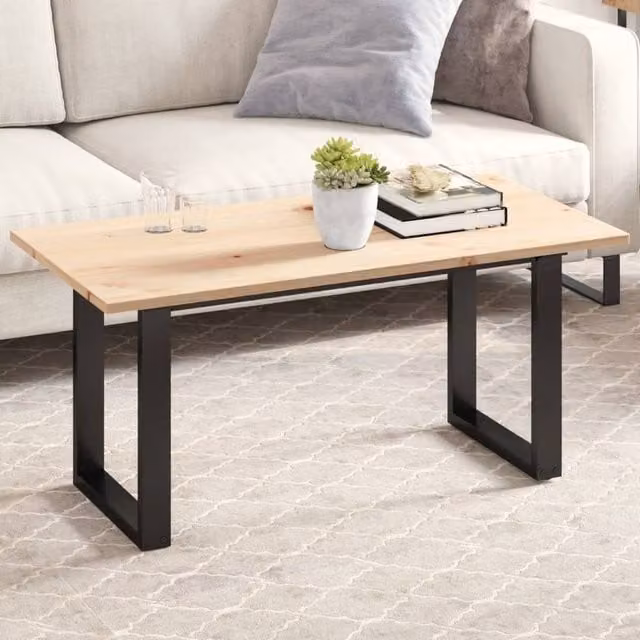 Berkfield Home Rectangular Solid Wood Pine Table Top, Brown, W: 100 cm, D: 50 cm, H: 1.7 cm