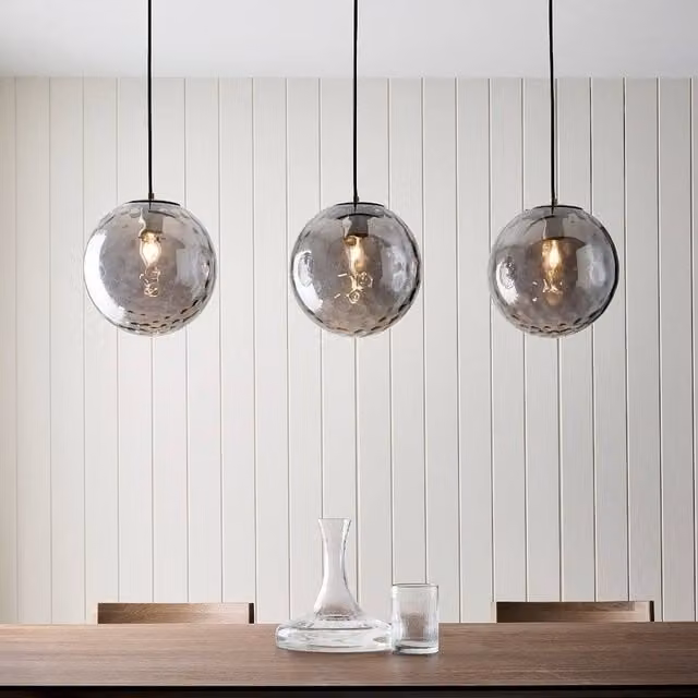 Pagazzi Tamara 3-Light Antique Brass Pendant Bar in Gold and Grey with Smoke Glass