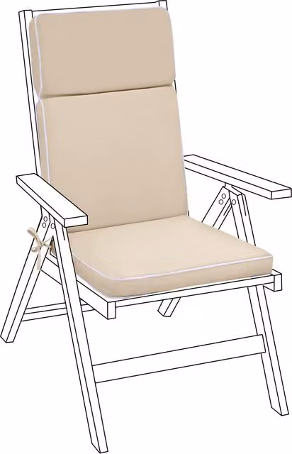 Gardenista Water Repellent High Back Outdoor Garden Chair Seat Pad in Beige