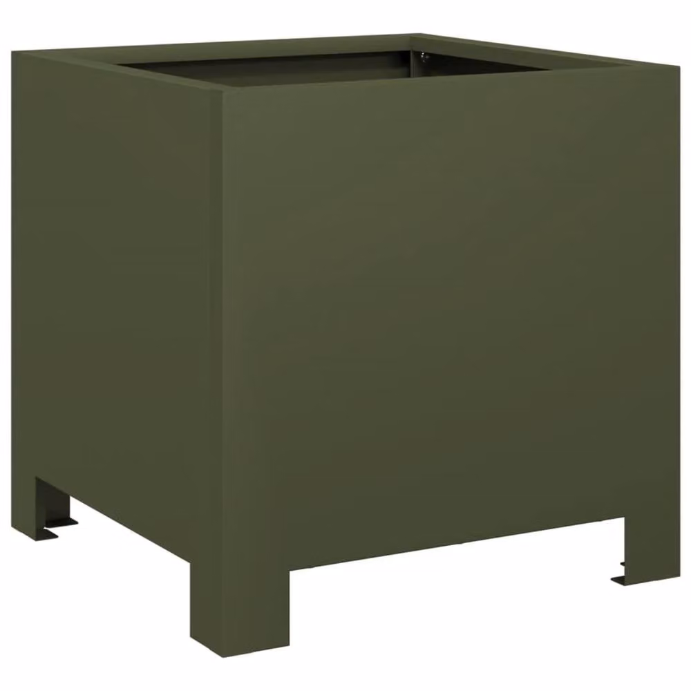 Berkfield Home Garden Steel Planter Tubs, 2 Pack, Green, W/D/H: 30 x 30 x 30 cm – 4
