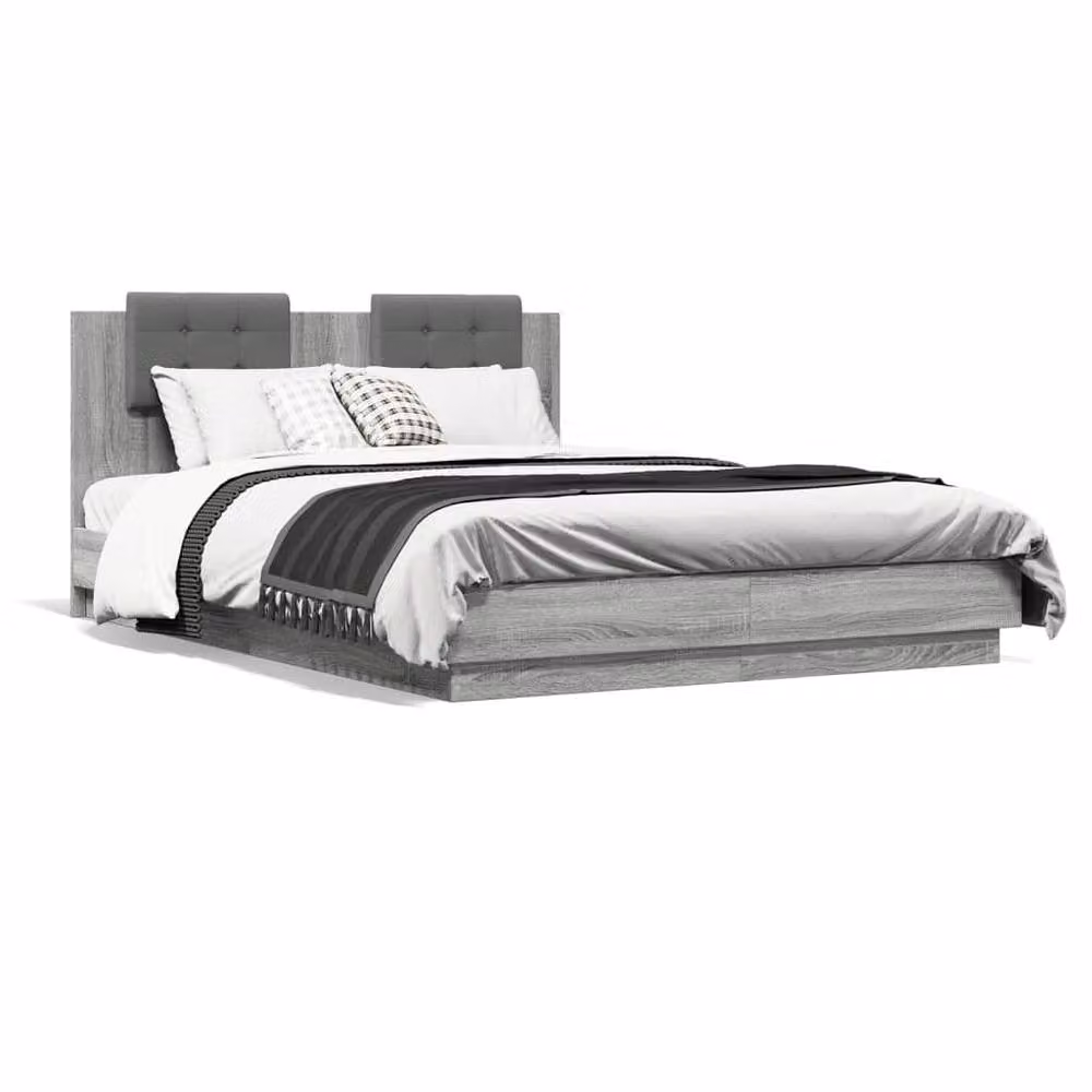 Berkfield Home Soft Sonoma Bed Frame in Grey, W/D/H: 203 x 140 x 84 cm – 3