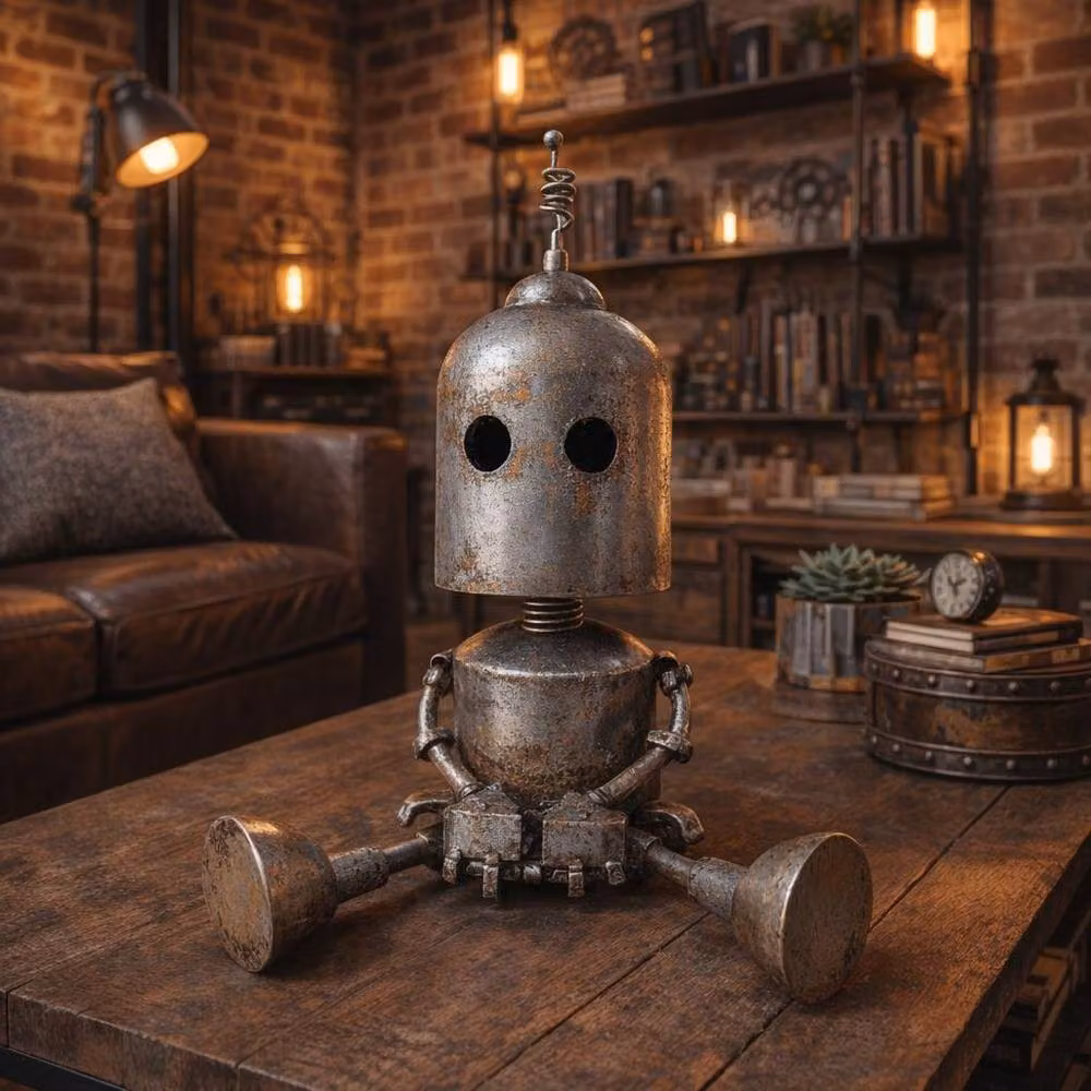 Gifts Direct 2 U Silver Sitting Robot Bobblehead Metal Ornament – 2