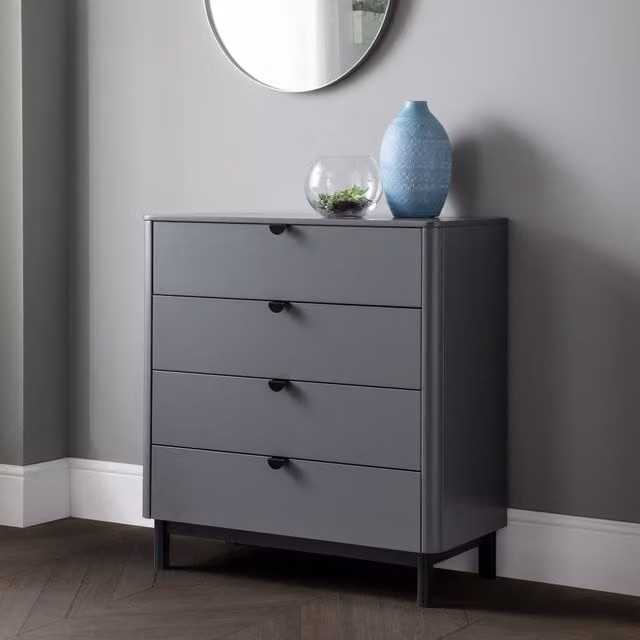 Julian Bowen Chloe 4 Drawer Chest in Storm Grey and Black – 1