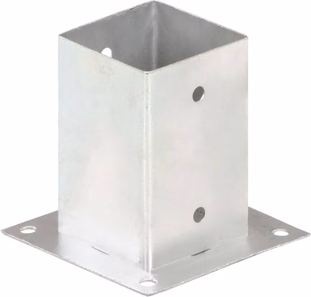Berkfield Home Galvanised Metal Post Anchors, Silver, 4 Pack