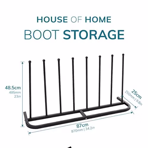 Direct Online Houseware Black Metal Wellington Boot Rack for 4 Pairs – 3