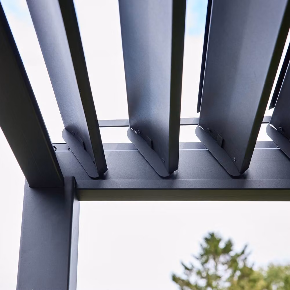 sweeek Aluminium Louvered Pergola in Dark Grey, W: 400 cm, D: 300 cm, H: 250 cm – 4