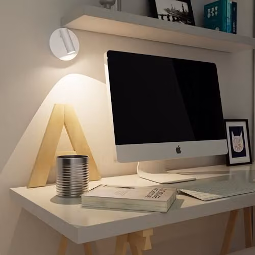 CGC Lighting White Adjustable LED Rechargeable Magnetic USB Wall Reading Lamp – 3