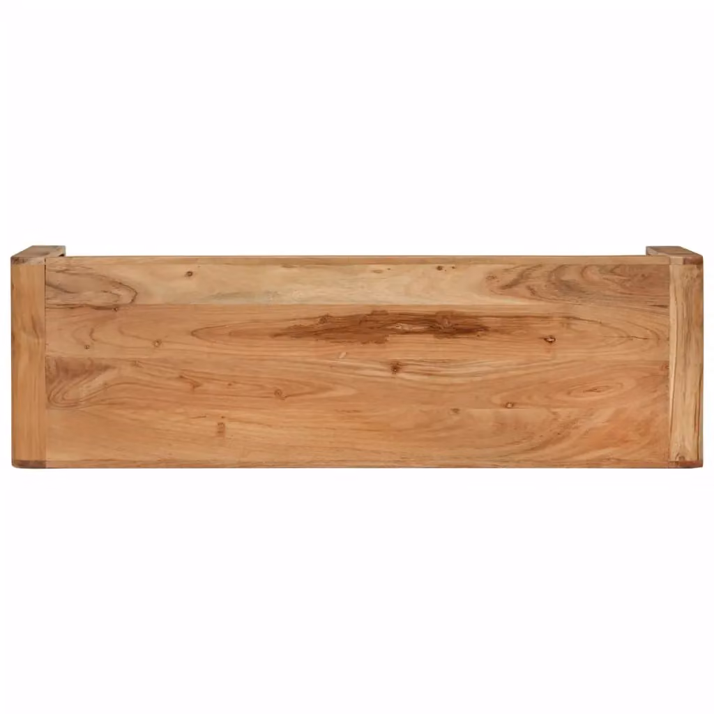Berkfield Home Rustic Acacia Solid Wood TV Stand, Brown, W/D/H: 110 x 33 x 33 cm – 2