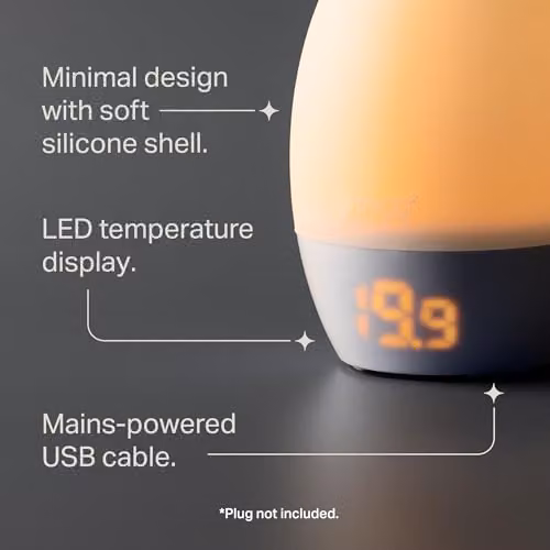 Tommee Tippee GroEgg 2 Nursery Room Thermometer and Dimmable LED Night Light in White or Grey – 3