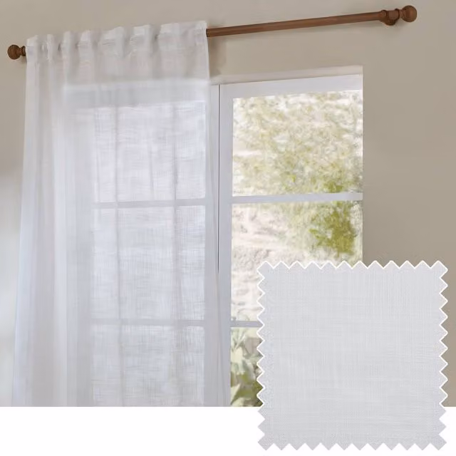 Yard Cirrus Sheer Tab Top Curtain Panel in White, Width: 140 cm