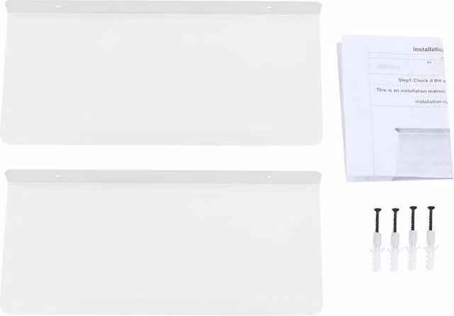 Ventryn Set of 2 White Lacquered Metal Floating Wall Shelves – 1