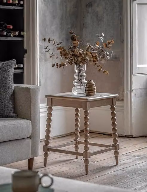 Gallery Direct Artisan Square Oak Wood Side Table in Natural Brown