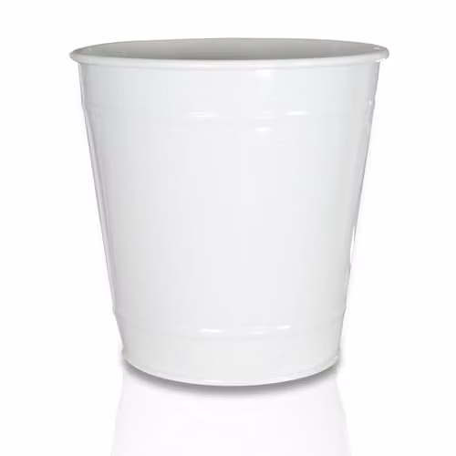 mysmartbuy White Metal Plant Pot, Weatherproof Indoor Outdoor Flower Planter, H: 13 cm, Diameter: 12 cm