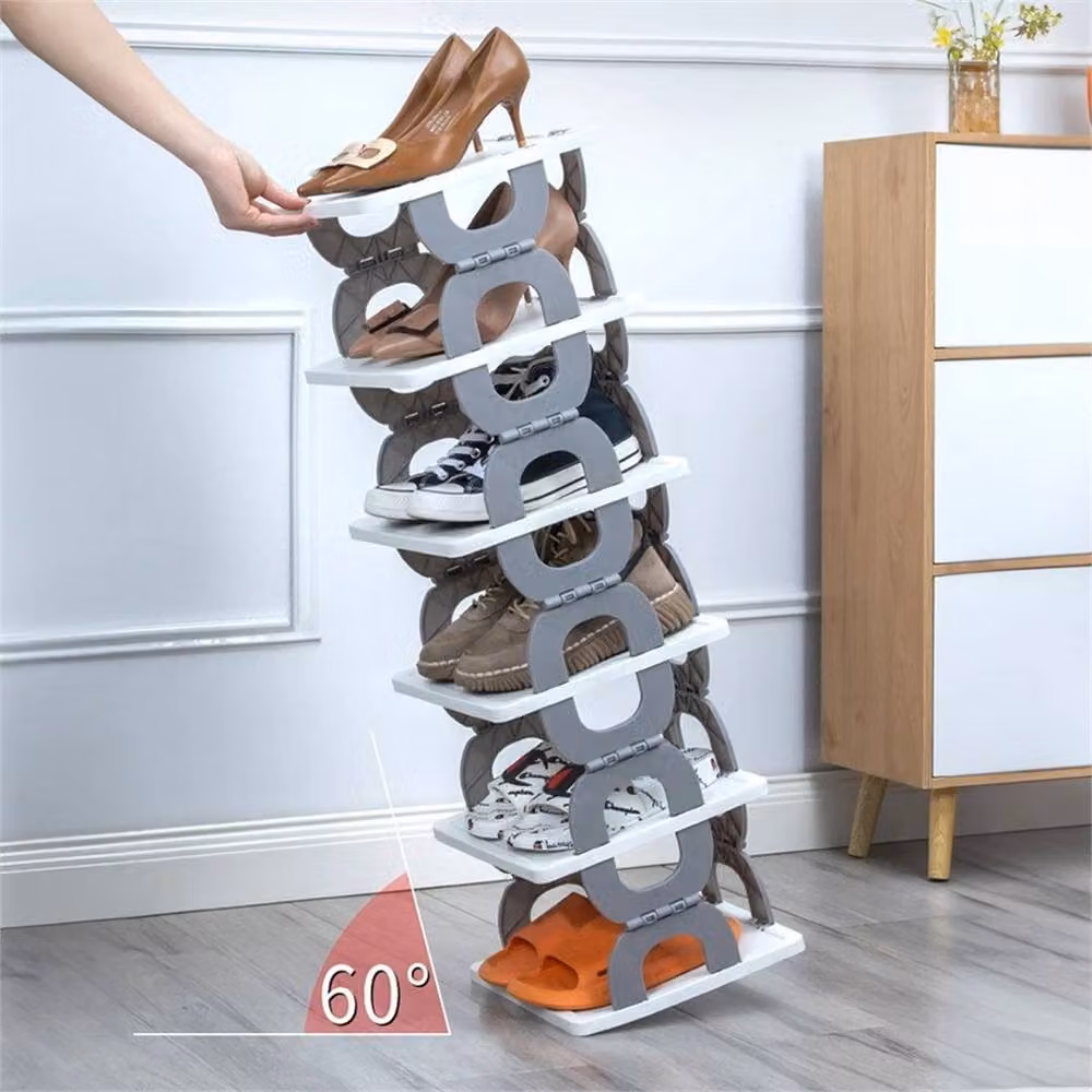 VOGREX Grey 6 Tier Foldable Shoe Rack Organizer – 3